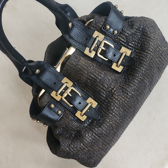 Louis Vuitton Motard Bike bag year 2007 Elegant Black Handbag with Gold Accents - Picture 3 of 10